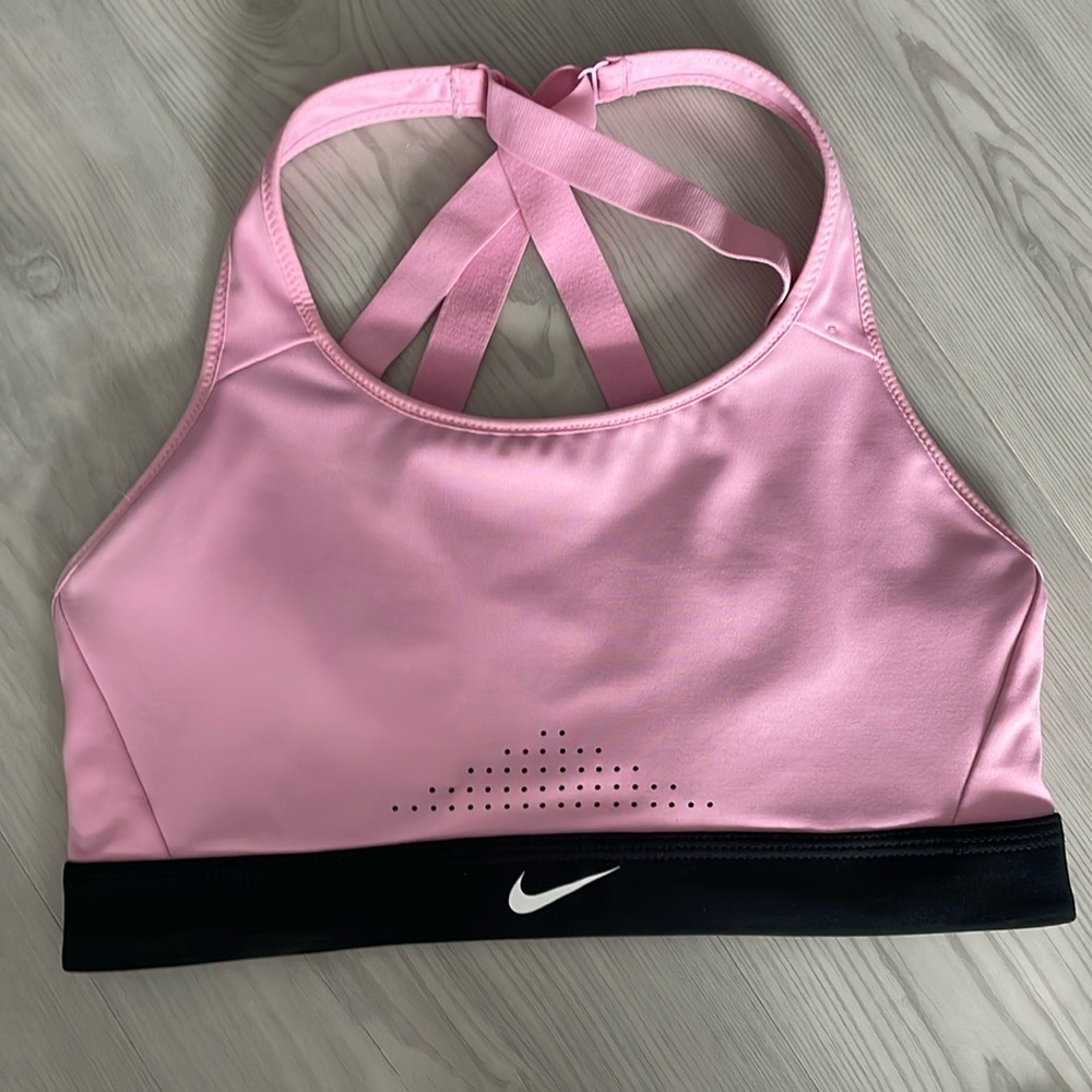 Nike Size S Dri-Fit Sports Bra - Pink & Black